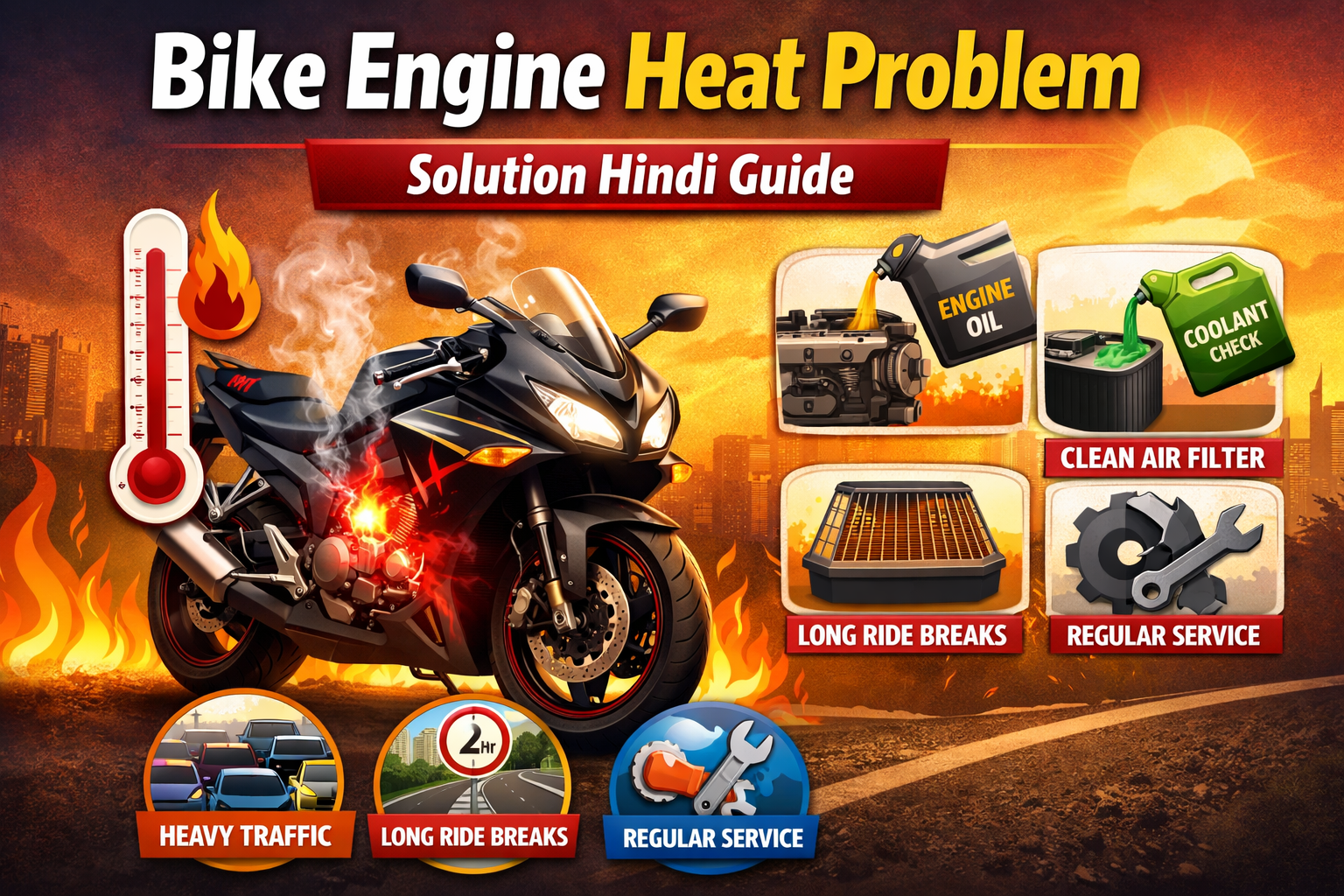 Bike Engine Zyada Garam Kyun Hoti Hai — 8 Asli Wajah Aur Unka Hal (2026)
