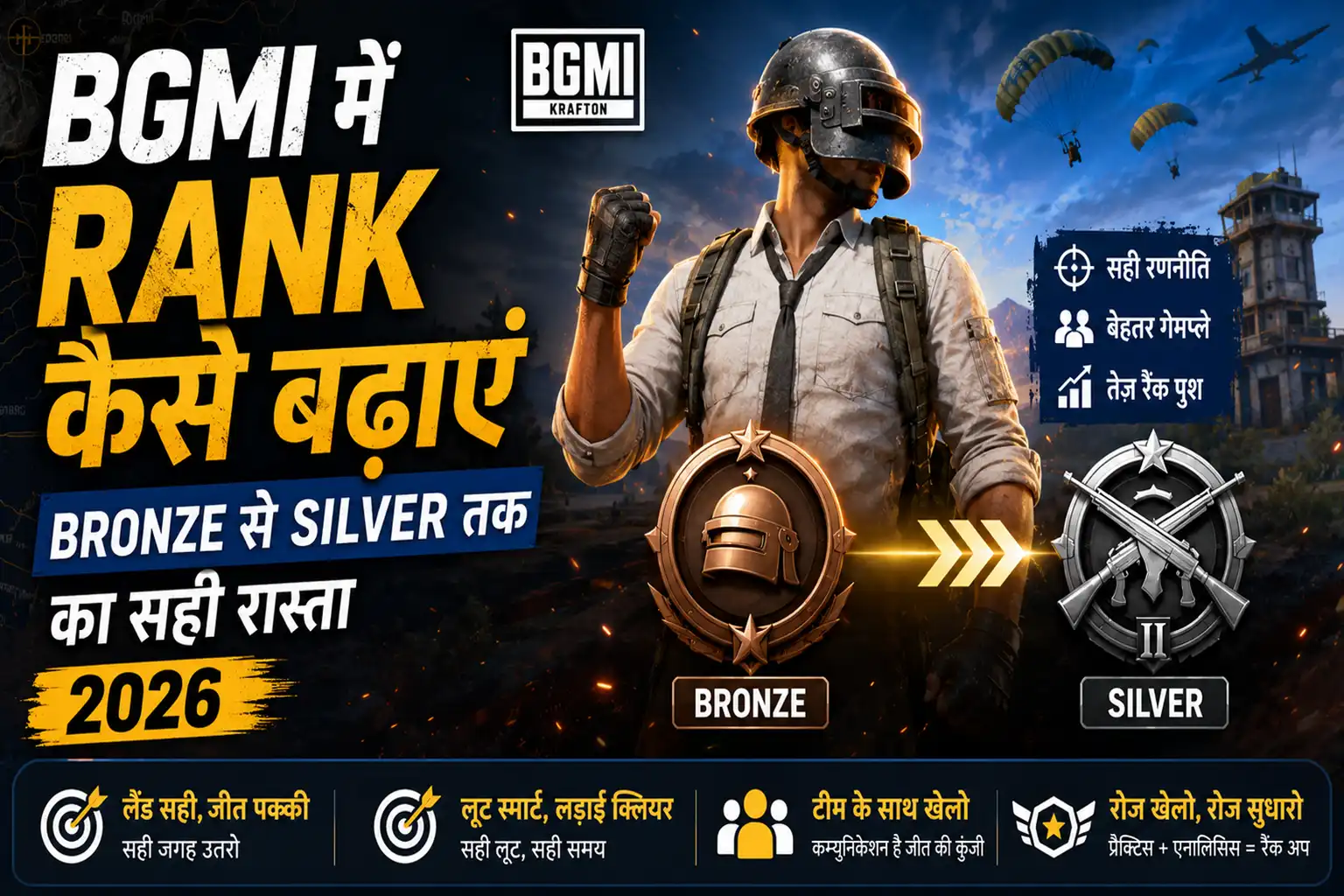 BGMI game mein Bronze se Silver rank push guide dikhata featured image 2026