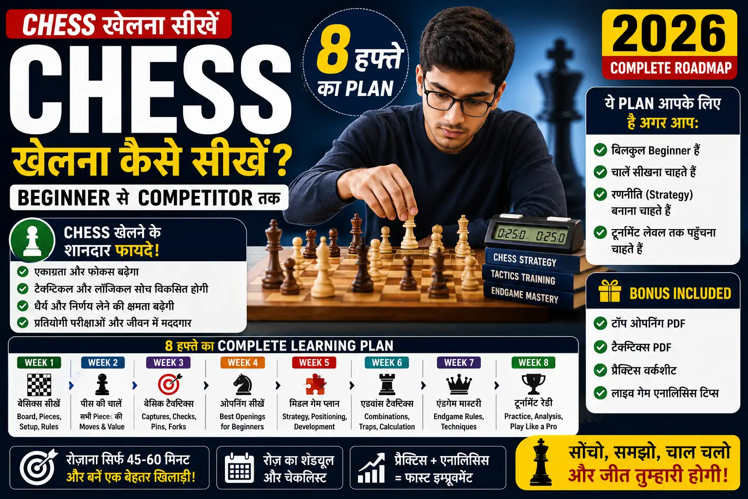 Beginner se chess competitor banne ka learning roadmap dikhata featured image