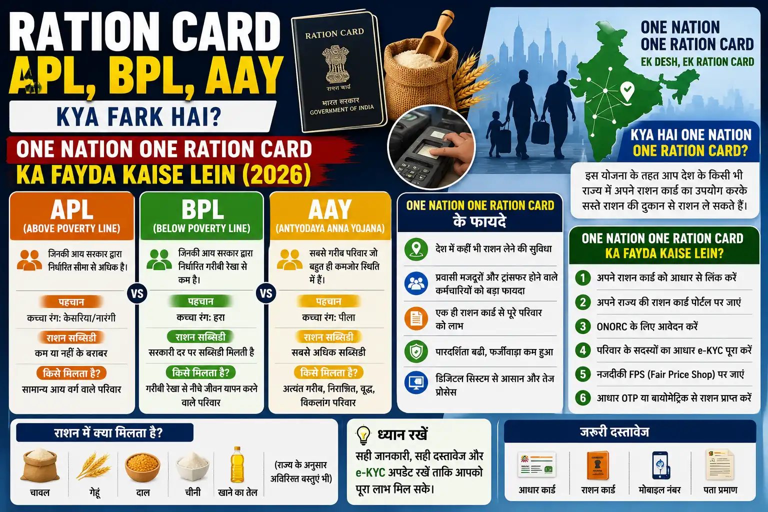 APL BPL aur AAY ration card categories ka comparison dikhata featured image