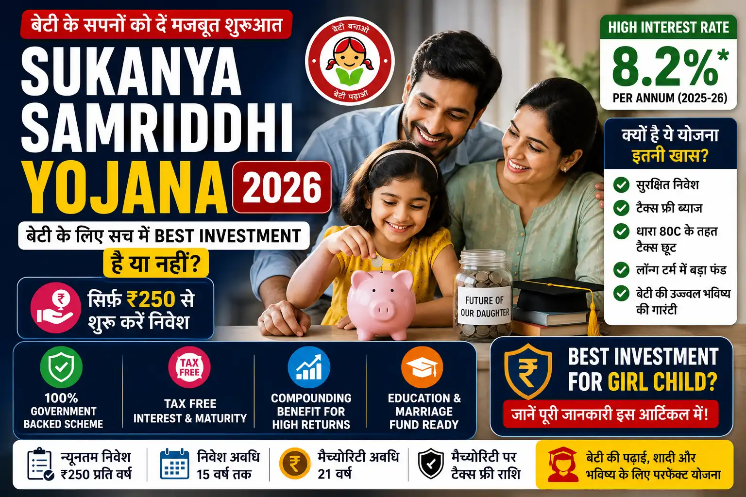 Sukanya Samriddhi Yojana mein beti ke future investment ko dikhata featured image